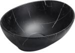 Mexen Elza pultra ültethető mosdó 40x33 cm, márványmintás fekete 21014099 (21014099)