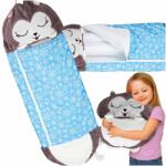Kik Sac de dormit pentru copii pernă turistică 2in1 135x50cm albastru (KX3016_1)
