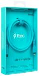Ttec Cablu ttec - Data, USB-C/Lightning, 1.2 m, Neon Blue (8694470828282)