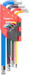 Strend Pro Imbuszkulcs készlet, Strend Pro, színes, 9 részes, 1, 5 - 10 mm, Cr-V, gömbfejes, színkódolt (TC2310946)