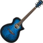 Ibanez AEWC16QA-TLH Transparent Blue Sunburst Chitară electro-acustică Jumbo