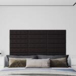 vidaXL Стенни панели Maxine, 12 бр, черни, 60x15 см, изкуствена кожа, 1, 08 м2 (343981)