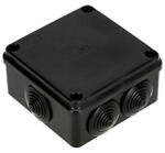  S-BOX membrános kötődoboz csavaros fedéllel, (105x105x55 mm) IP65, fekete (S-BOX 106C)