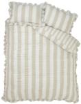 Catherine Lansfield Bézs kétszemélyes háromrészes ágyneműhuzat 200x200 cm Seersucker Frill Stripe - Catherine Lansfield
