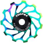 Toopre ipari csapágyas váltógörgő, alumínium, 1db, kerámia csapágy, 11T, oilslick színes