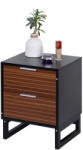 Relaxdays Éjjeliszekrény 2 fiókkal fekete-barna 50x40x33 cm 10051517