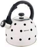 Kinghoff teáskanna, sípszóval, fehér-fekete pöttyös, 2.0L (KH-1050)
