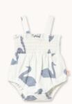 Tinycottons pamut baba body BIG SWANS KNITTED BODY - fehér 92