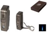 WinJet antracit szivaröngyújtó faerezet mintázatú oldalsó betéttel és beépített szivarvágó ollóval (A-221045)