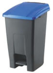 PLANET Szemetes kuka pedálos műanyag 50 literes antracit/kék UP227-215 (UP227-215) - officefirst