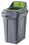 PLANET Szemetes kuka műanyag szelektív 50 literes antracit/zöld UP294-212 (UP294-212) - officefirst