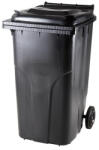  Szemetes kuka fedeles gurulós kommunális 240 literes fekete (LKU-240F) - officefirst