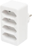 Somogyi Elektronic NV 24/WH hálózati elosztó, 4 EURO aljzat gyermekvédelemmel ellátva, max. 4 x 500 W, fehér