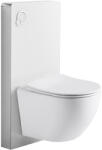 Cerano - Komplett WC szett szaniter öblítőmodullal - matt fehér + fali WC Cesso, perem nélküli + Slim/UF ülőke - fényes fehér - 49x36 cm (CER-979853)