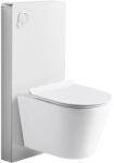 Cerano - Komplett WC szett szaniter öblítőmodullal - matt fehér + Norbi fali WC, perem nélküli + Slim/UF ülőke - fényes fehér - 48, 5x36, 5 cm (CER-979852)