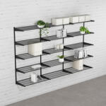 WALTECO Falra szerelhető polcrendszer TRIPLE, 1500x2430 mm, fekete (WT-SHBLT300)