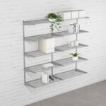 WALTECO Fali polcrendszer DOUBLE, 1500x1630 mm, ezüst (WT-SHSID300)