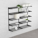 WALTECO Falra szerelhető polcrendszer DOUBLE, 1500x1630 mm, fekete (WT-SHBLD300)