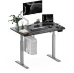 StableDesk Birou reglabil electric StableDesk, 1 motor, Touchscreen, Ridica 80 kg, Ergonomic, 3 Functii de Memorie, Sistem Anti-Coliziune, Timer, Inaltime 71-119 (SD-102-GRI-R-NE-120x67)