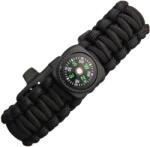 OSTATNÉ EXPLORER Paracord karkötő iránytűvel - black (EXP61)