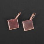Penta collection Négyzet fülbevaló alap, 15 mm rózsaarany szín - 6 db