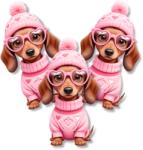  Nyomtatott dekorkarton - Szerelmes tacsi 3db/csomag