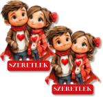  Nyomtatott dekorkarton - Szerelmes pár szeretlek 2db/csomag
