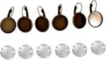 Penta collection Fém fülbevaló alap lencsével, 16 mm (3 pár/csomag) - bronz