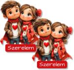  Nyomtatott dekorkarton - Szerelmes pár szerelem 2db/csomag