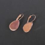 Penta collection Csepp fülbevaló alap, 13 x 18 mm rózsa arany szín - 6 db