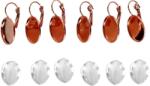 Penta collection Fém fülbevaló alap lencsével, 13 x 18 mm (3 pár/csomag) - rózsaarany