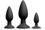 NS Novelties Renegat Lovitura Tripla Set De 3 Dopuri Anale Negre Pentru Antrenament Progresiv Inserare Usoara