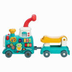 Free2Move Antemergator 5 in 1 Magic Train, Free2Move, cu diverse activitati de joaca, Panou Educational, Efecte sonore si luminoase, Green (86434) - caruciorcopii