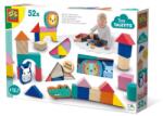 SES Creative Cuburi din lemn colorate cu animale (50 piese) (13143) - ookee