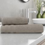 Lenjerii Deosebite Set 2 prosoape baie bumbac 100% în cutie cadou, terry 500 GSM, Rabi Bej Nisipiu Dune Prosop