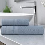 Lenjerii Deosebite Set 2 prosoape baie bumbac 100% în cutie cadou, terry 500 GSM, Monza Albastru Prosop