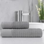 Lenjerii Deosebite Set 2 prosoape baie bumbac 100% în cutie cadou, jacquard 500 GSM, Davinson Gri deschis (Silver) Prosop