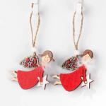 Karácsonyi 2 db-os akasztós dekoráció piros angyalkával 8, 5x6 cm ZHH113129 (ZHH113129)