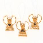  Karácsonyi dísz angyal mézeskalács kinézetű akasztóval 5x6 cm 3 db/csomag HUAM113440 (HUAM113440)