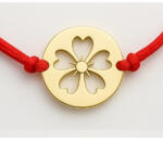 Flippy Martisor Bratara, Jolie, Argint 925, Model Trifoi Decupat, Snur Rosu Reglabil, Fara Pietre, Argintiu (teo-165628)