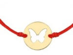 Flippy Martisor Bratara, Jolie, Argint 925, Model Fluture Decupat, Snur Rosu Reglabil, Fara Pietre, Argintiu (teo-165622)