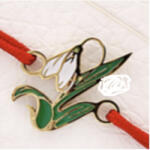Flippy Bratara Placata cu Aur 24k Copii, Jolie, Model Lalea, cu Snur Rosu, 3.5 x 9.5, Multicolor (teo-165467)