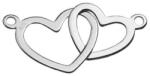 Flippy Martisor Bratara Argint 925, Jolie, Model 2 Inimi Pereche, Martisor de 1 Martie, cu Snur Rosu, Argintiu (teo-165589)