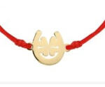 Flippy Martisor Bratara Argint 925, Jolie, Model Trifoi in Potcoava, Martisor de 1 Martie, cu Snur Rosu, Argintiu (teo-165576)