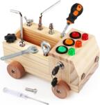Smart Baby Дървена играчка Smart Baby - Камион със светлини, болтчета и инструменти (ACT245-2)