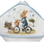 Bambino Casa Хавлия с качулка Bambino Casa - Blu Rabbit Bicycle, 100 х 100 cm (3927) - ozone