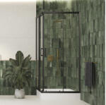 Laveo BRESSO szögletes zuhanykabin zuhanytálcával, 90x90x185 cm átlátszó üveg/fekete (JKBB796K) - konyhanet