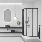 Laveo BRESSO szögletes zuhanykabin zuhanytálcával 80x80x185 cm átlátszó üveg/fekete (JKBB786K) - konyhanet