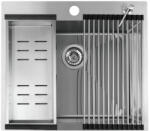 Laveo MALAWI inox beépíthető mosogató szifonnal, rollmat csepegtetővel, gyümölcsmosóval, mos. szer adagolóval, 50x58x20 cm (OPSLMA_010D)