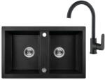 Laveo BARBADOS matt fekete kétmedencés szett (SRB_720BL) - watermarkt